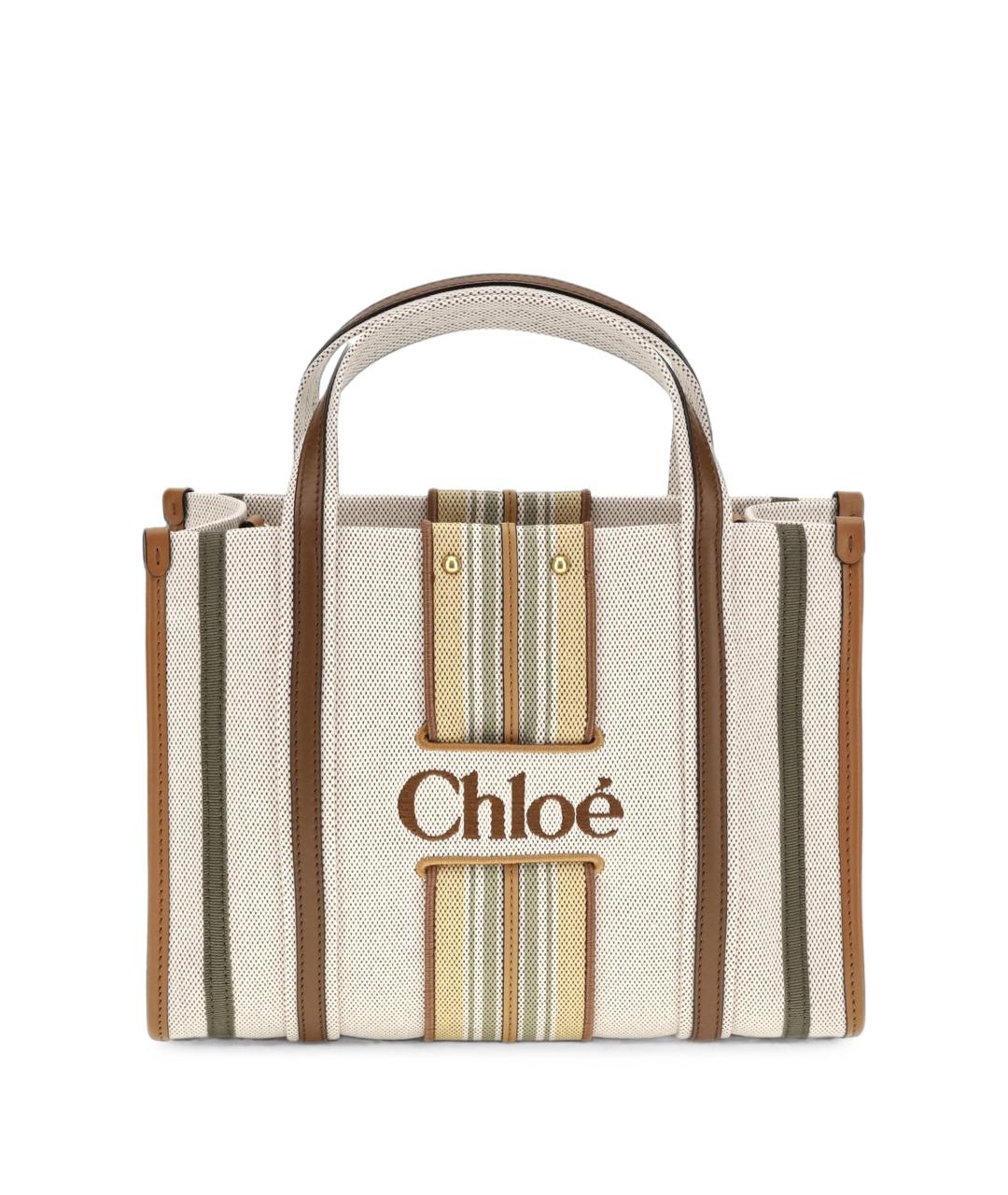 CHLOE Коричневая хлопковая сумка тоут, фото 1