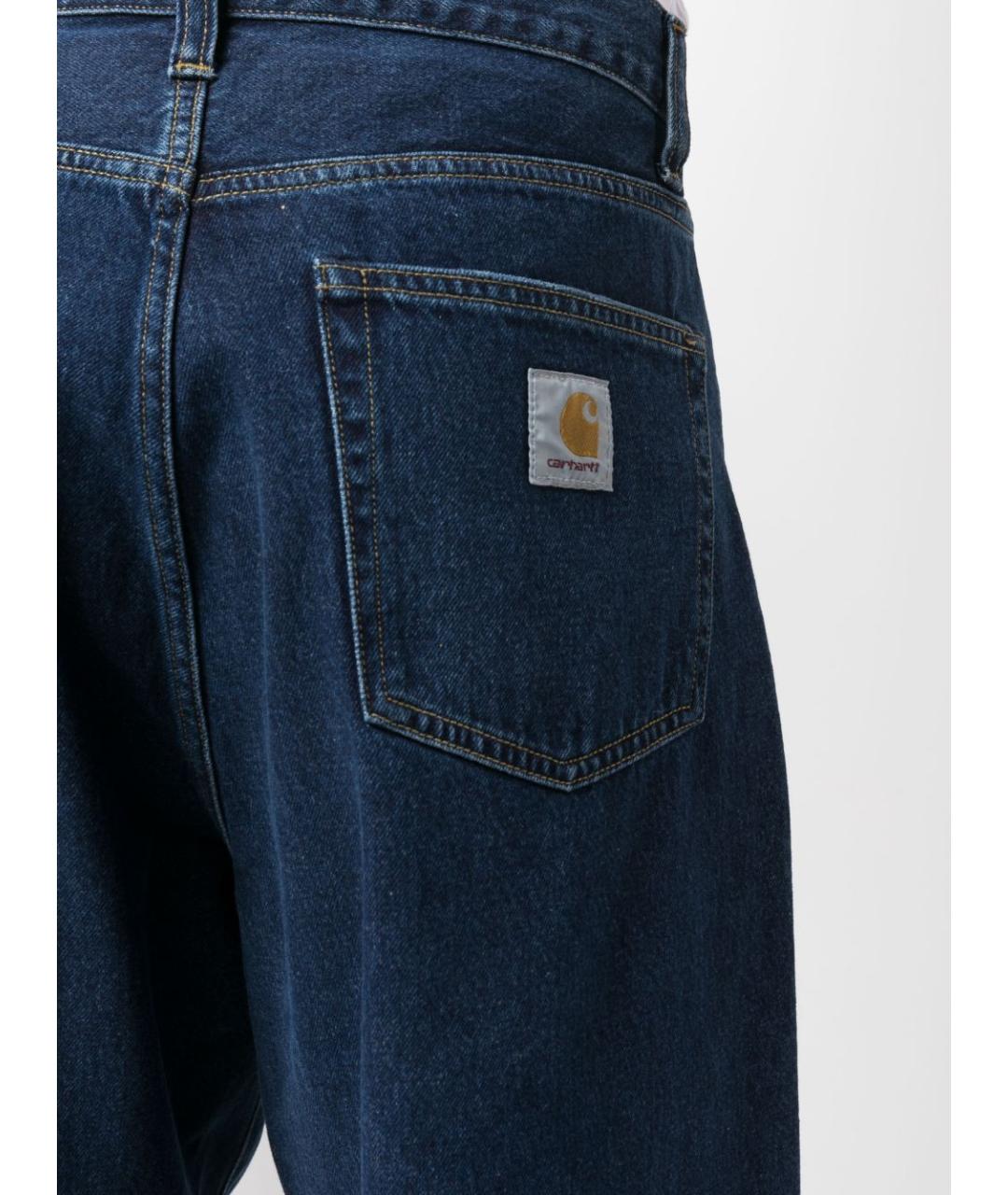 CARHARTT WIP Темно-синие хлопковые прямые джинсы, фото 3