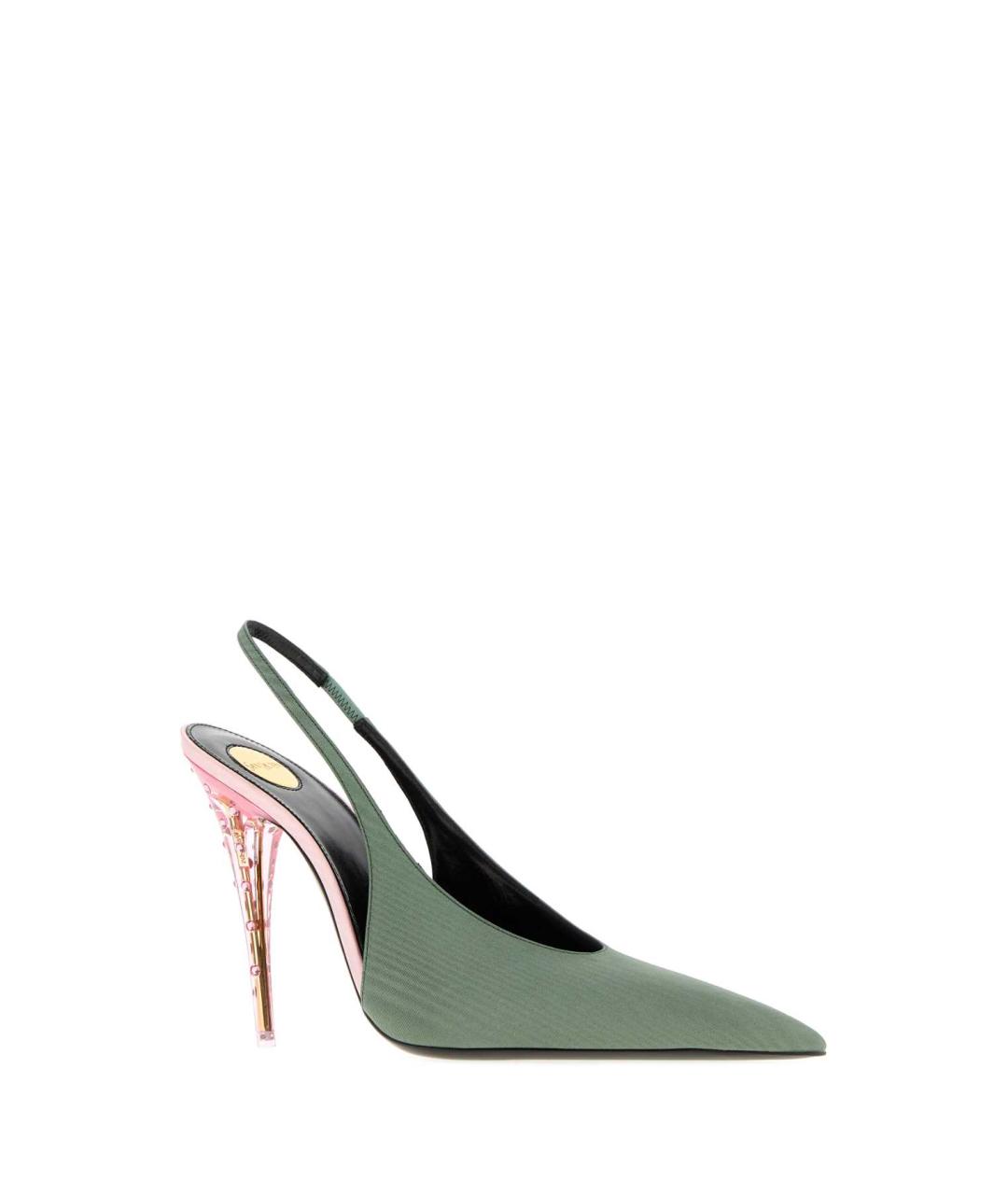 SAINT LAURENT Зеленые текстильные туфли, фото 2