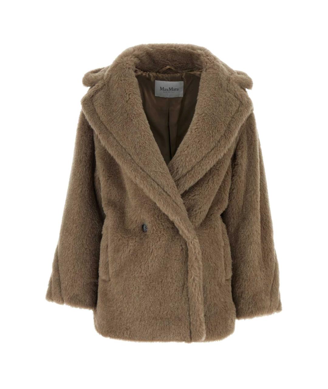 MAX MARA Коричневое шерстяное пальто, фото 1