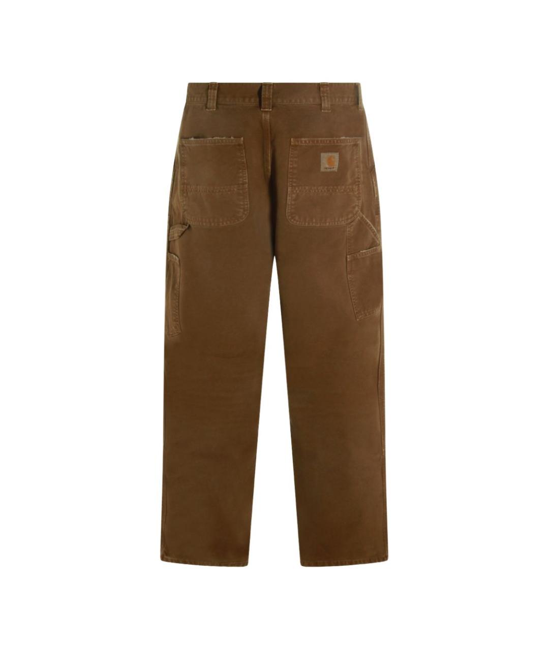 CARHARTT WIP Коричневые хлопковые повседневные брюки, фото 3