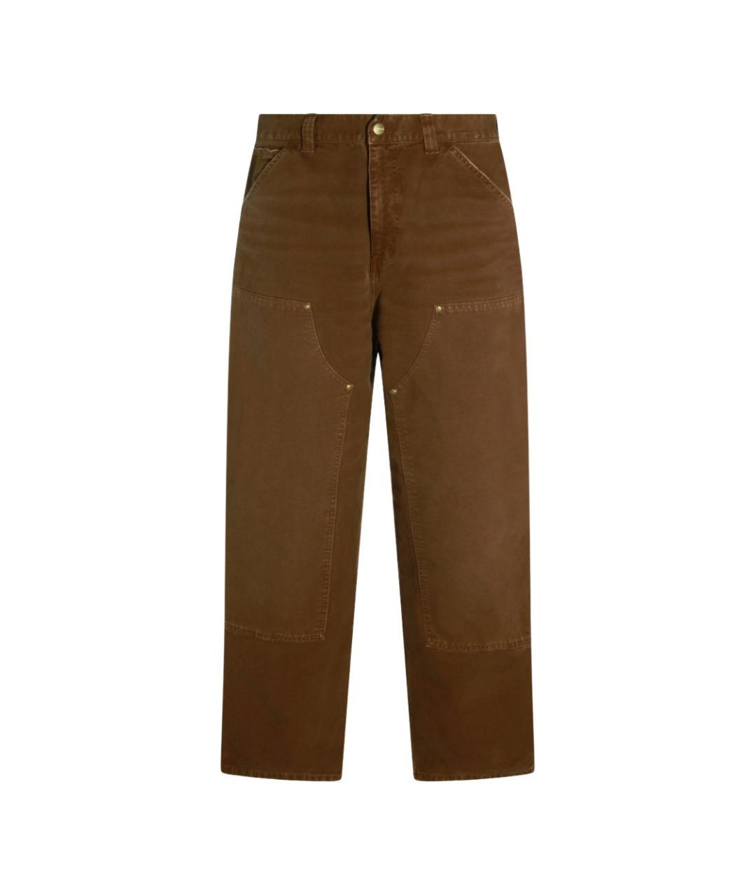 CARHARTT WIP Коричневые хлопковые повседневные брюки, фото 1