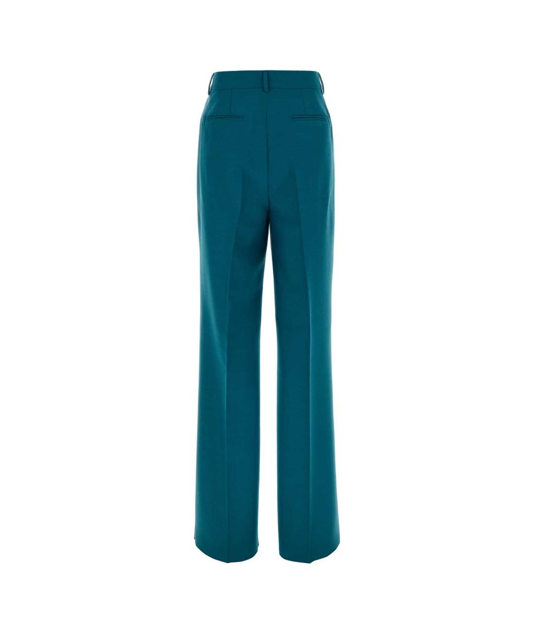 MAX MARA Синие шерстяные прямые брюки, фото 2