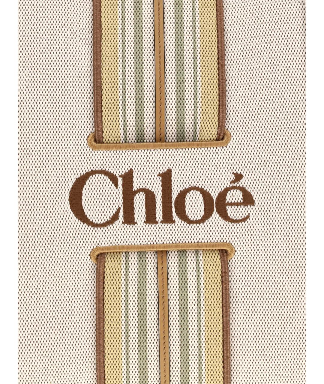 CHLOE Коричневая хлопковая сумка тоут, фото 2
