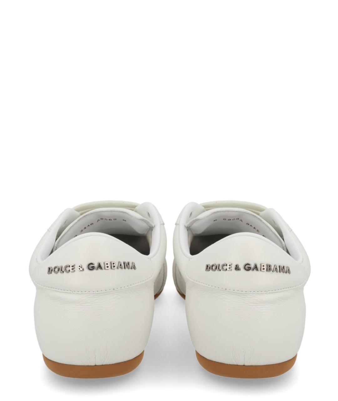 DOLCE&GABBANA Белые кожаные низкие кроссовки / кеды, фото 3