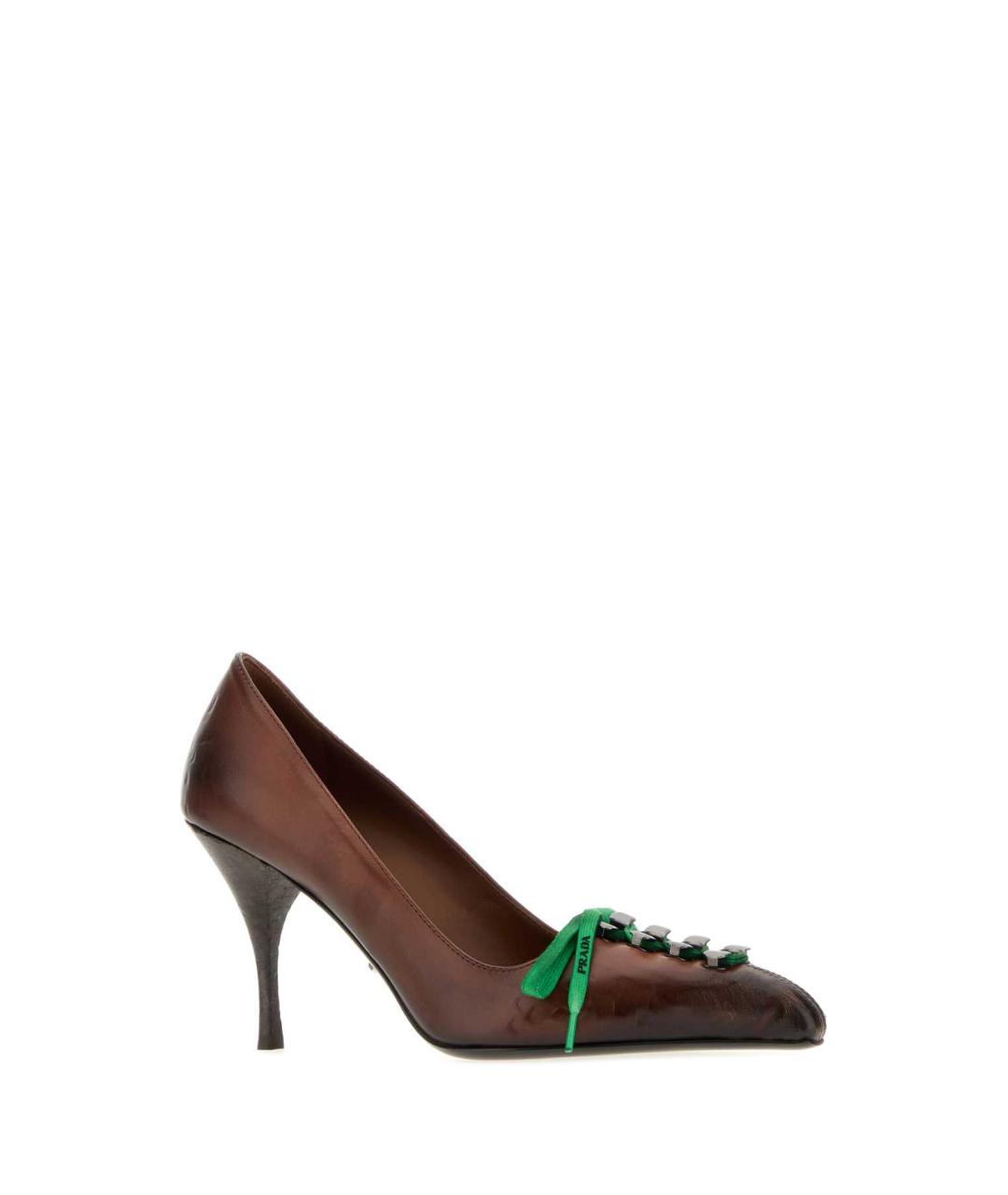 PRADA Коричневые кожаные туфли, фото 2
