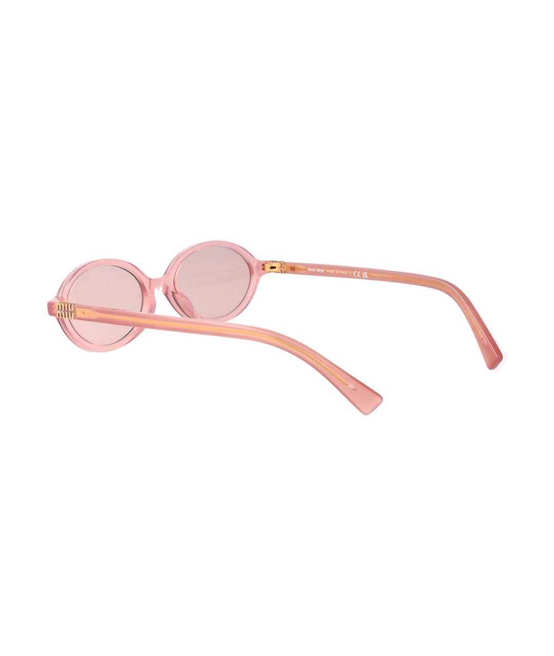 MIU MIU Розовые пластиковые солнцезащитные очки, фото 4