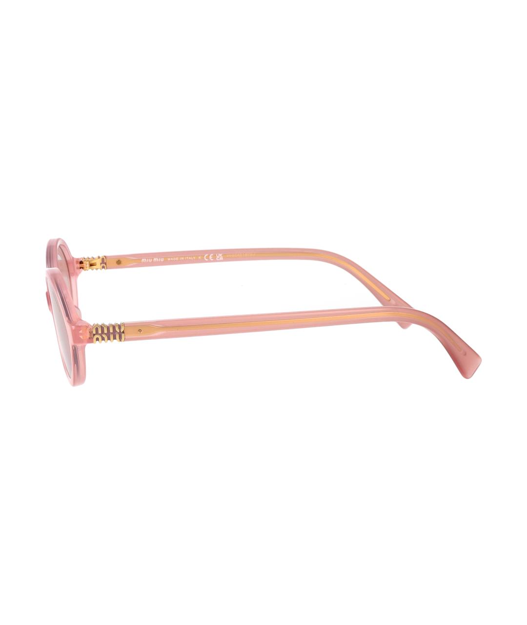 MIU MIU Розовые пластиковые солнцезащитные очки, фото 3
