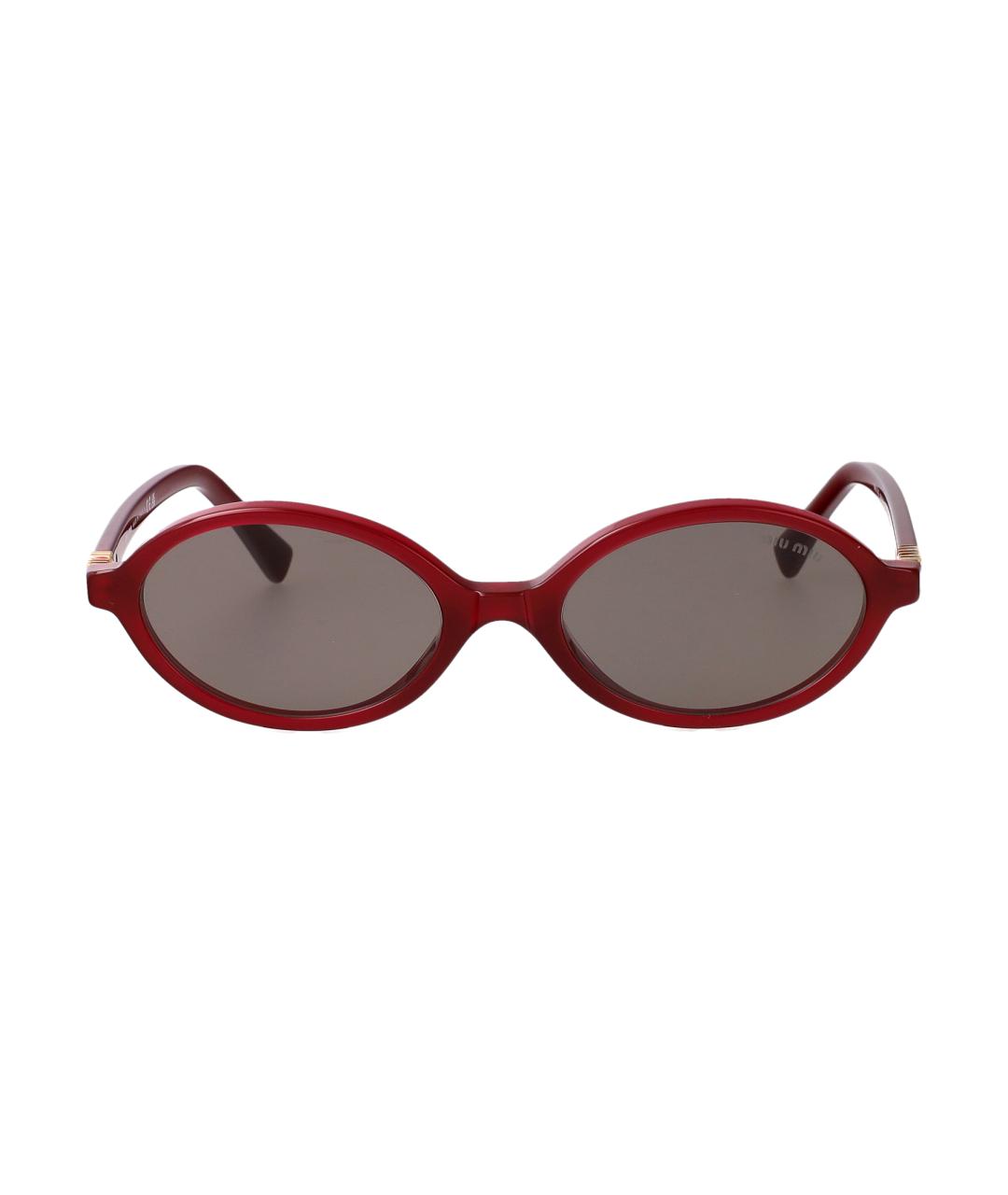 MIU MIU Бордовые пластиковые солнцезащитные очки, фото 2