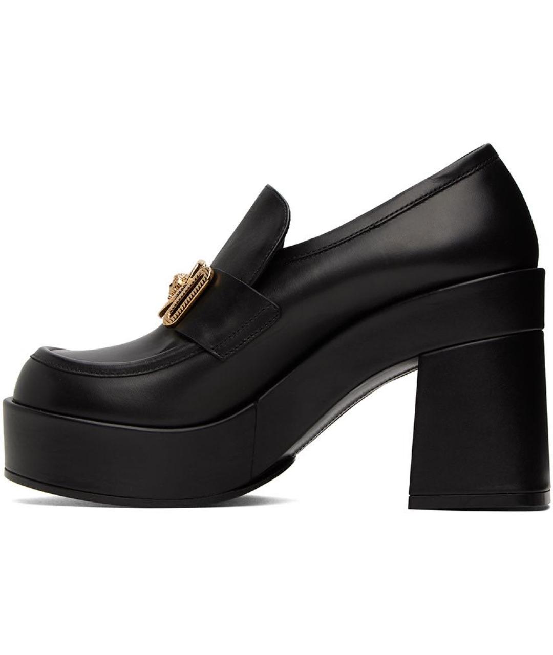 VERSACE Черные кожаные брогги и оксфорды, фото 3
