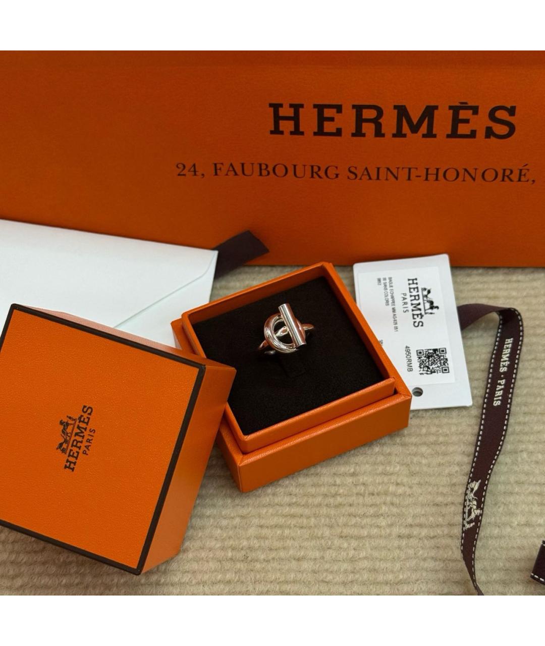 HERMES Серебряное кольцо, фото 4