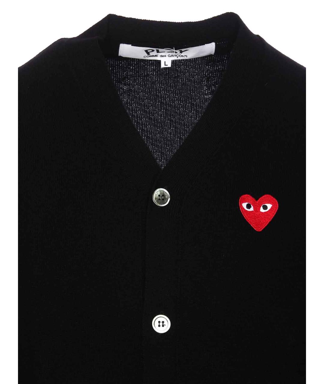 COMME DES GARÇONS PLAY Черный шерстяной кардиган, фото 4