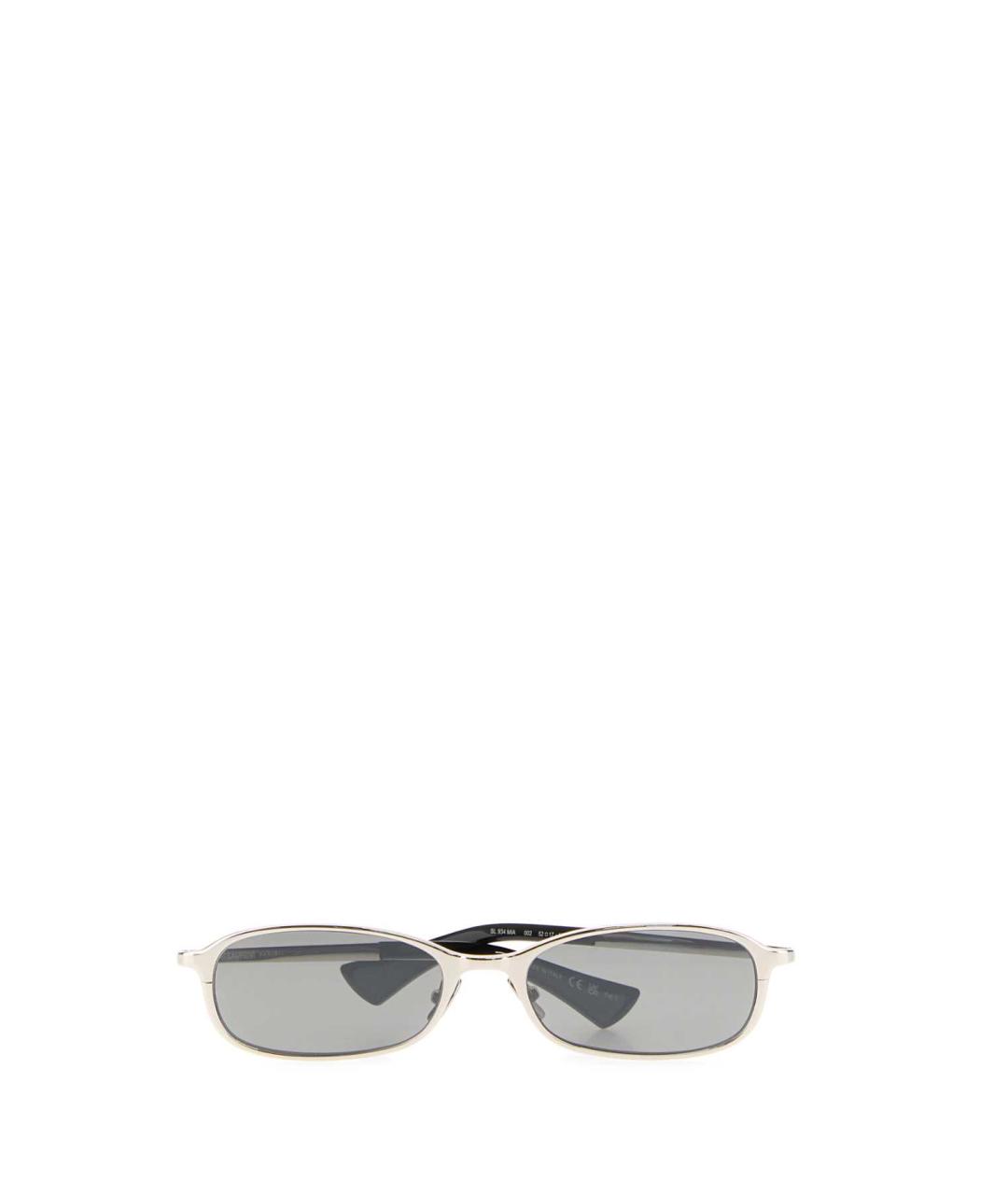 SAINT LAURENT Серебряные металлические солнцезащитные очки, фото 2