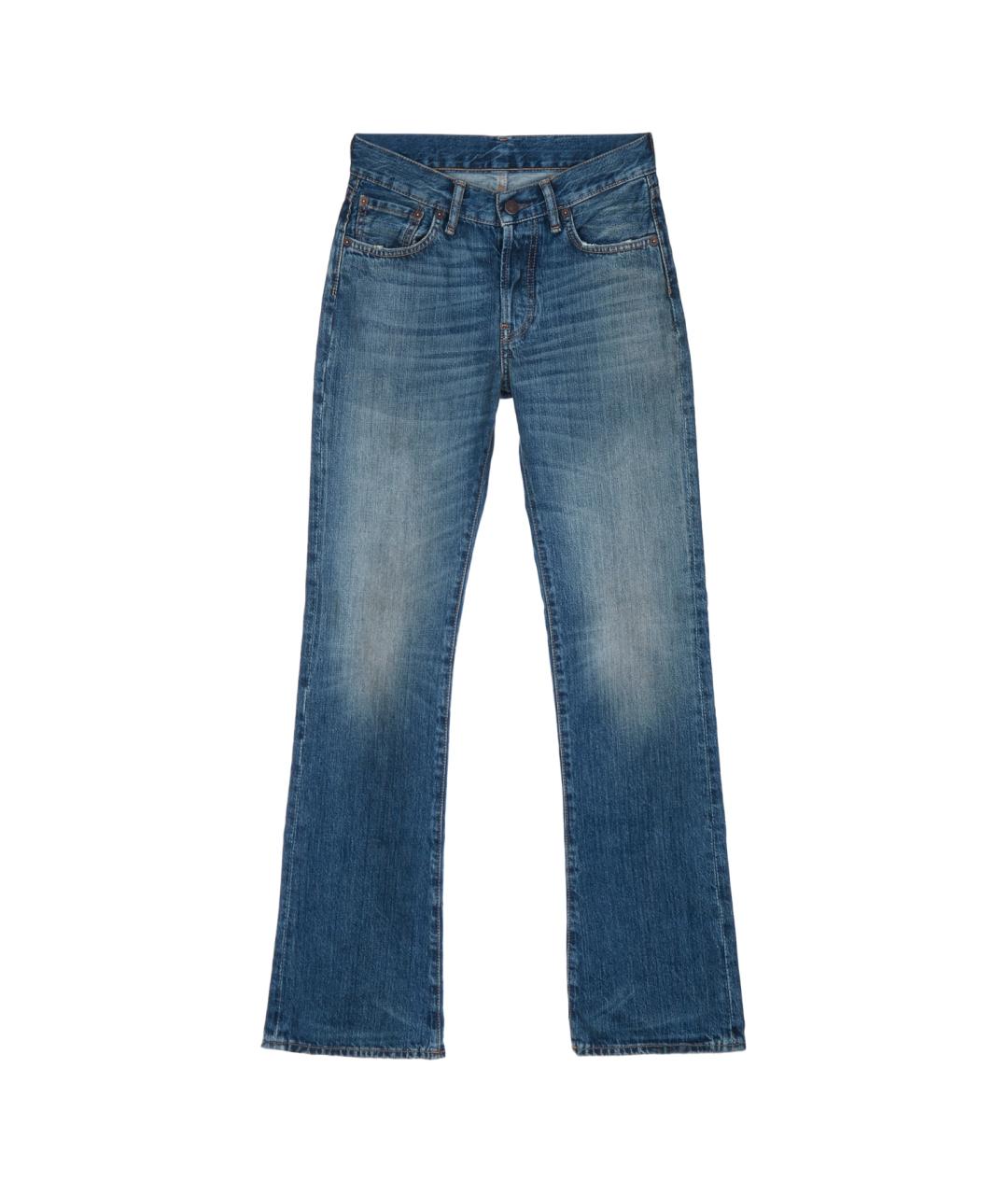 ACNE STUDIOS Синие хлопковые прямые джинсы, фото 1