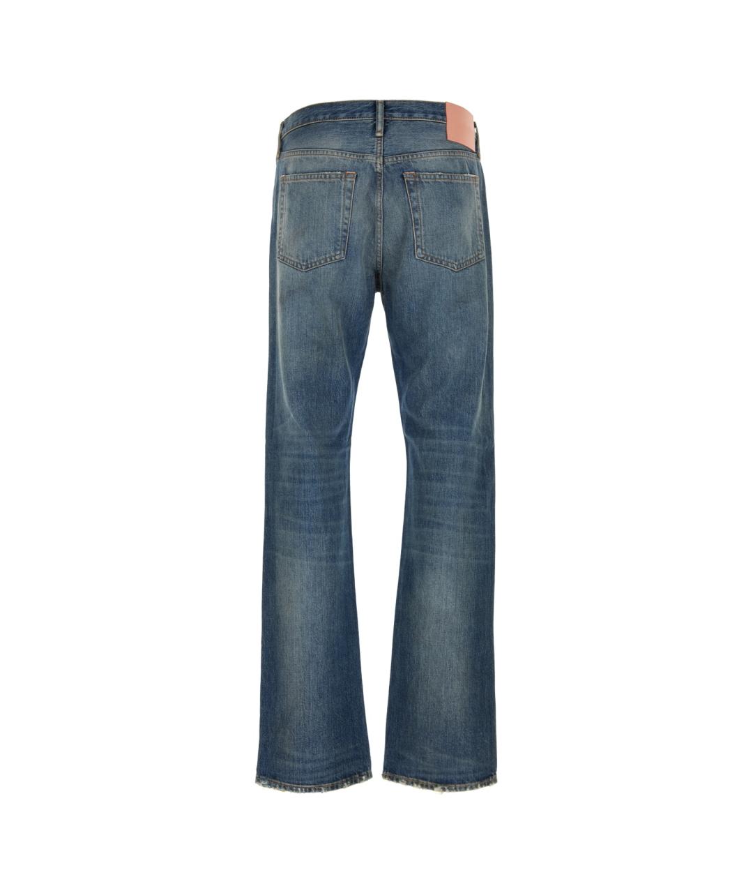 ACNE STUDIOS Синие хлопковые прямые джинсы, фото 2