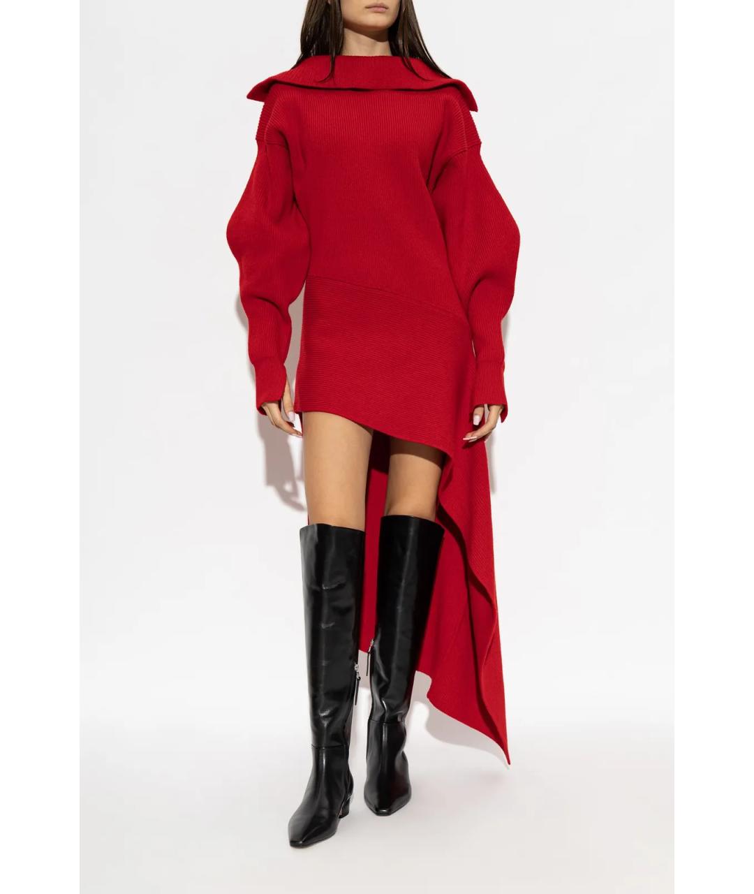 GIVENCHY Красное шерстяное повседневное платье, фото 3