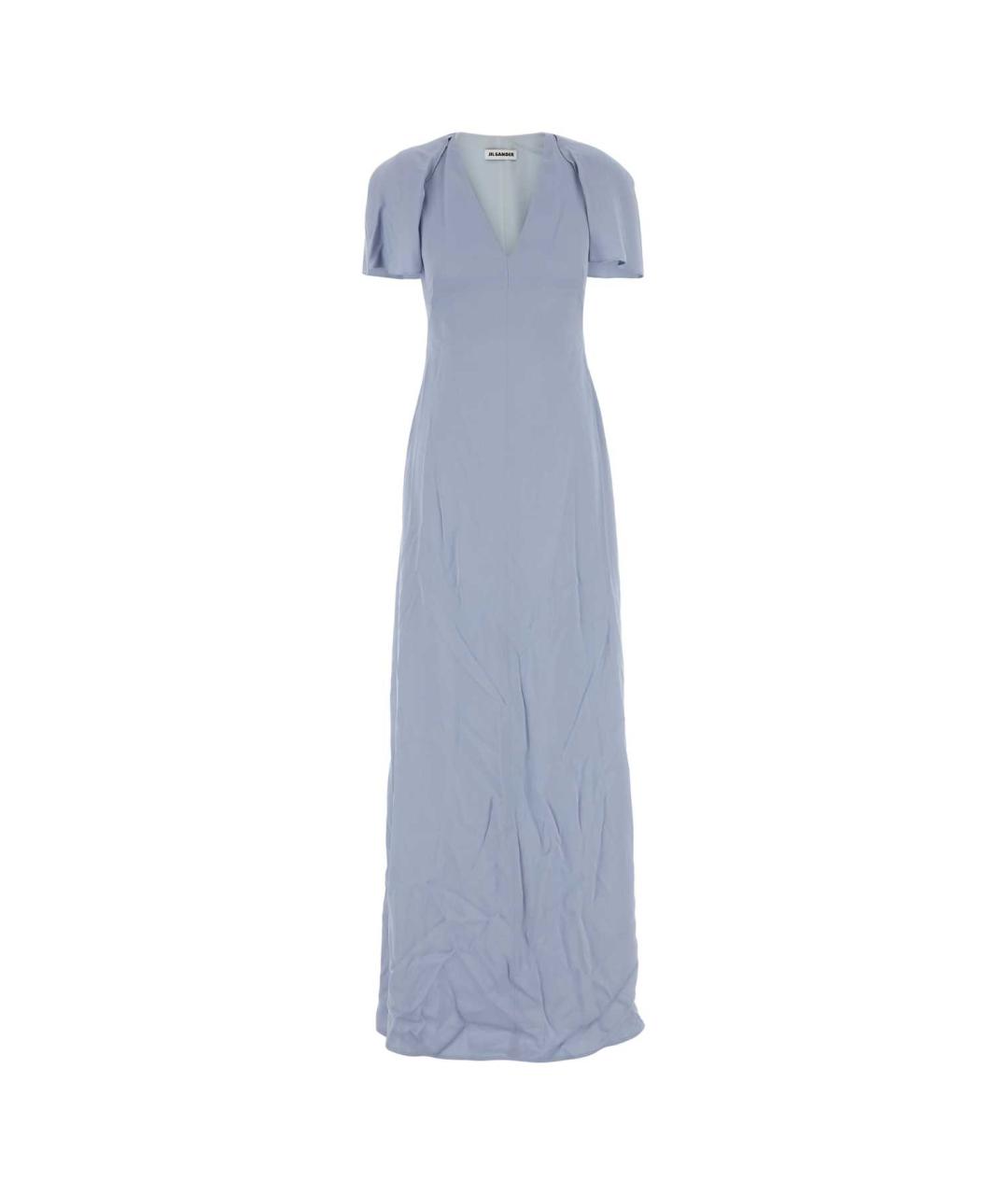JIL SANDER Голубое вискозное платье, фото 1