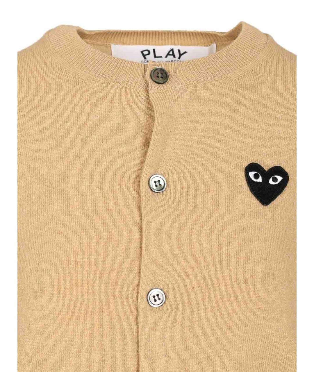 COMME DES GARÇONS PLAY Бежевый шерстяной кардиган, фото 4