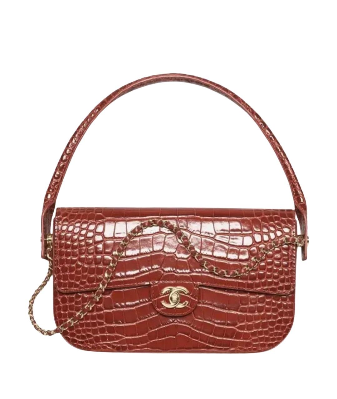 CHANEL Бордовая кожаная сумка с короткими ручками, фото 1