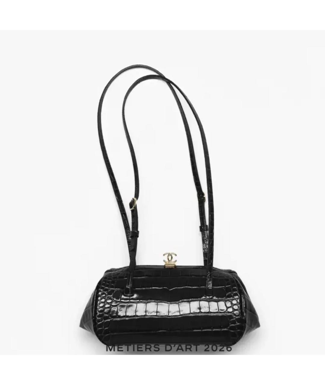 CHANEL Черная кожаная сумка с короткими ручками, фото 6