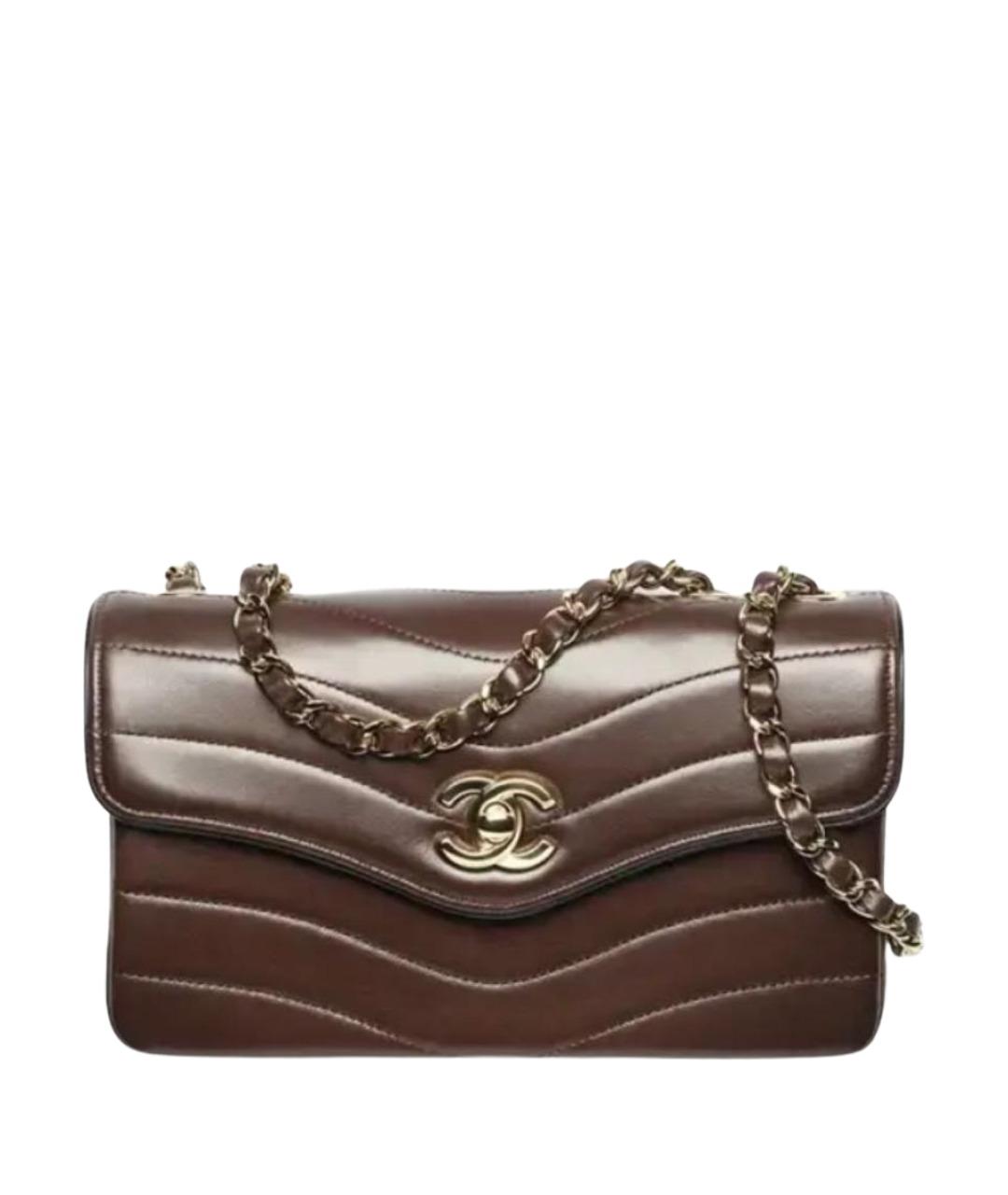 CHANEL Коричневая кожаная сумка через плечо, фото 1