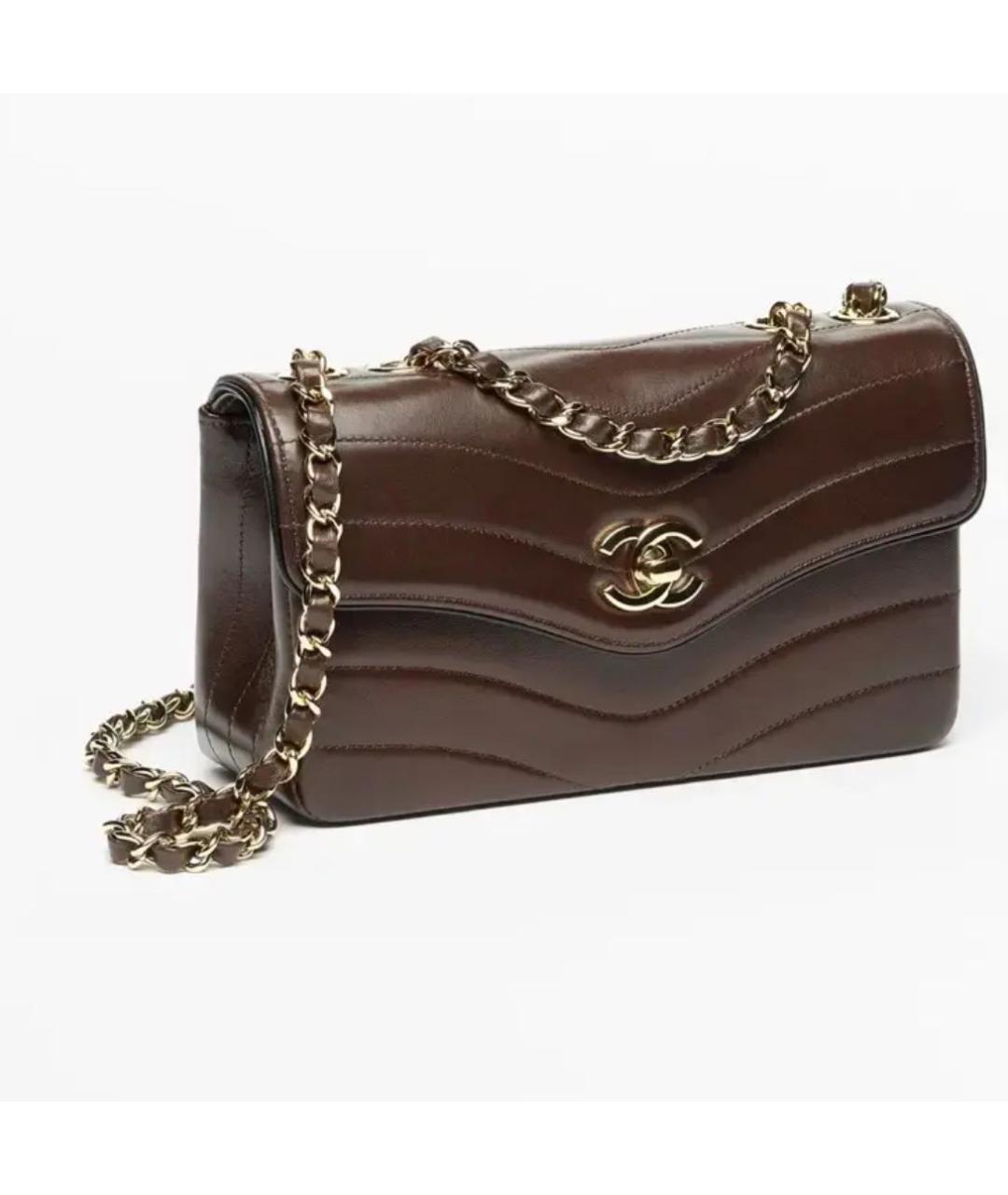 CHANEL Коричневая кожаная сумка через плечо, фото 2
