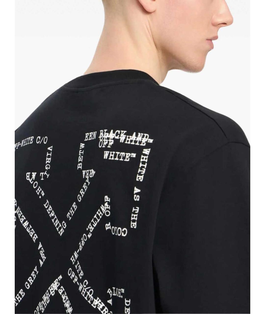OFF-WHITE Черная хлопковая футболка, фото 2