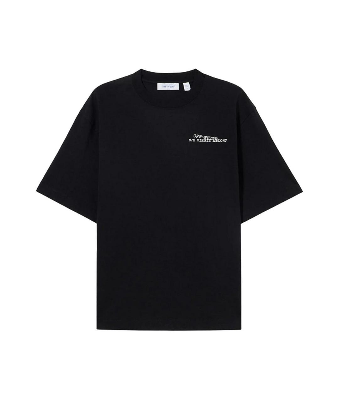 OFF-WHITE Черная хлопковая футболка, фото 1
