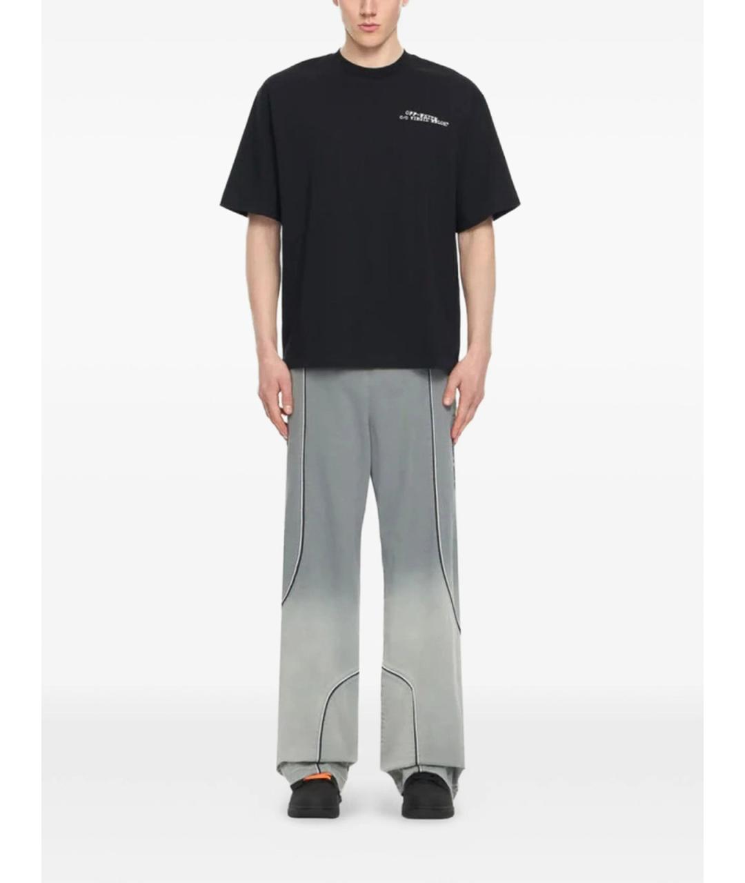 OFF-WHITE Черная хлопковая футболка, фото 4
