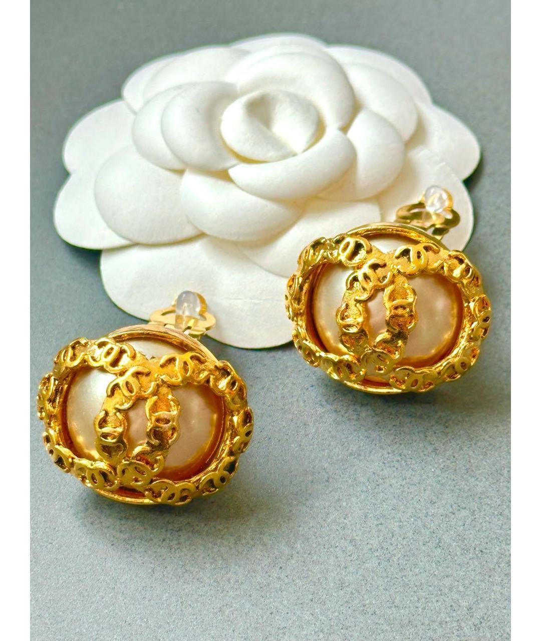 CHANEL Золотые серьги, фото 3