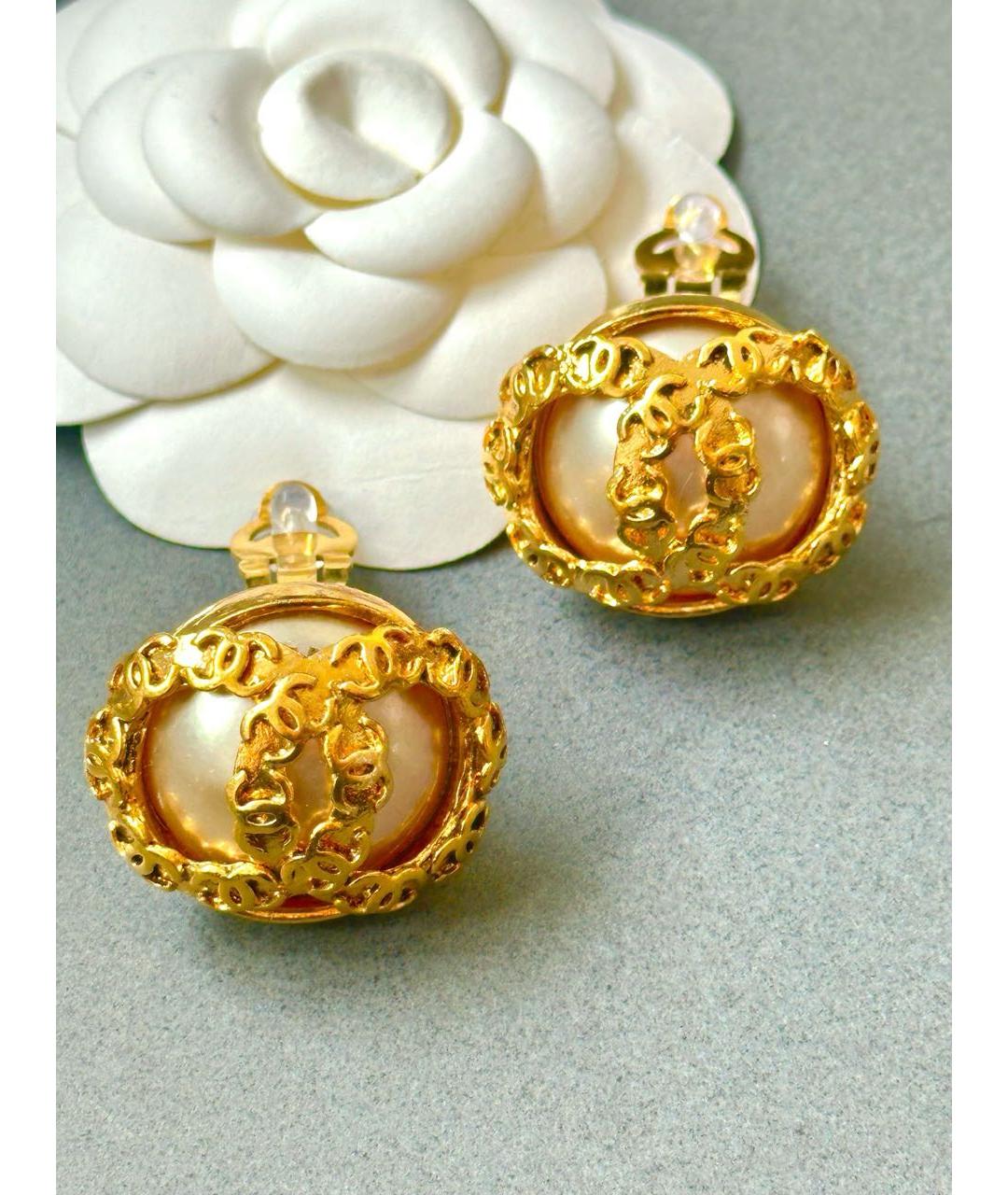 CHANEL Золотые серьги, фото 2
