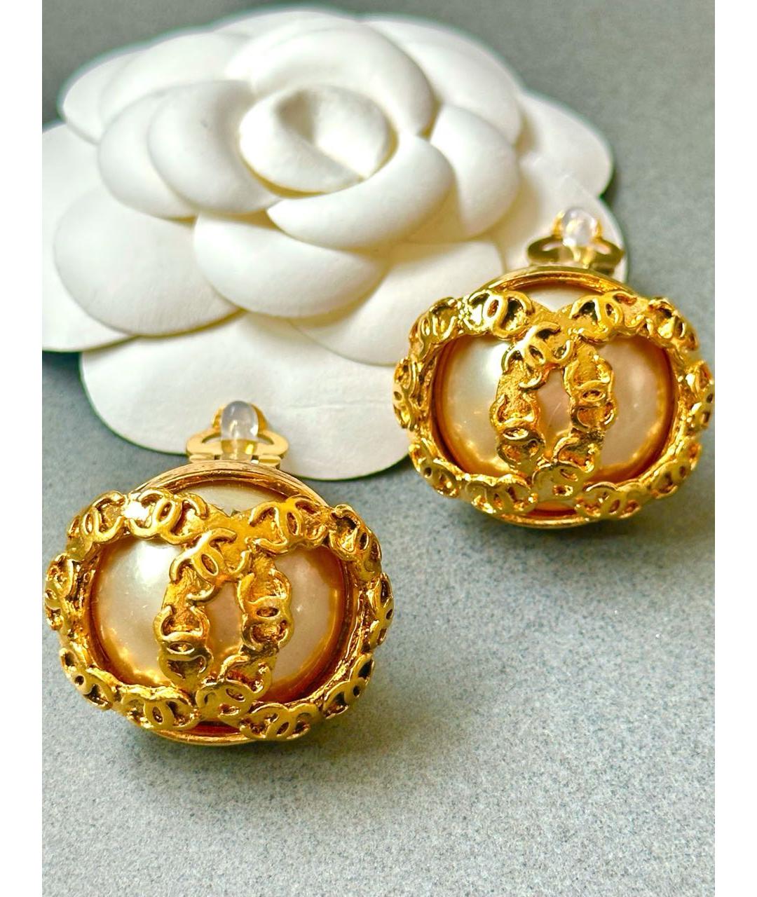 CHANEL Золотые серьги, фото 7