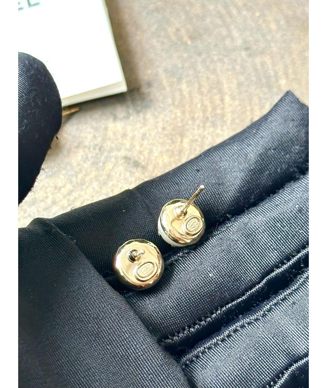 CHANEL Бежевые серьги, фото 4