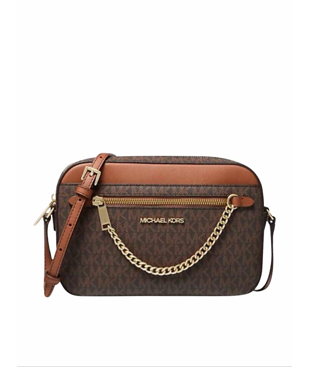 MICHAEL KORS Коричневая сумка через плечо из канвы, фото 1