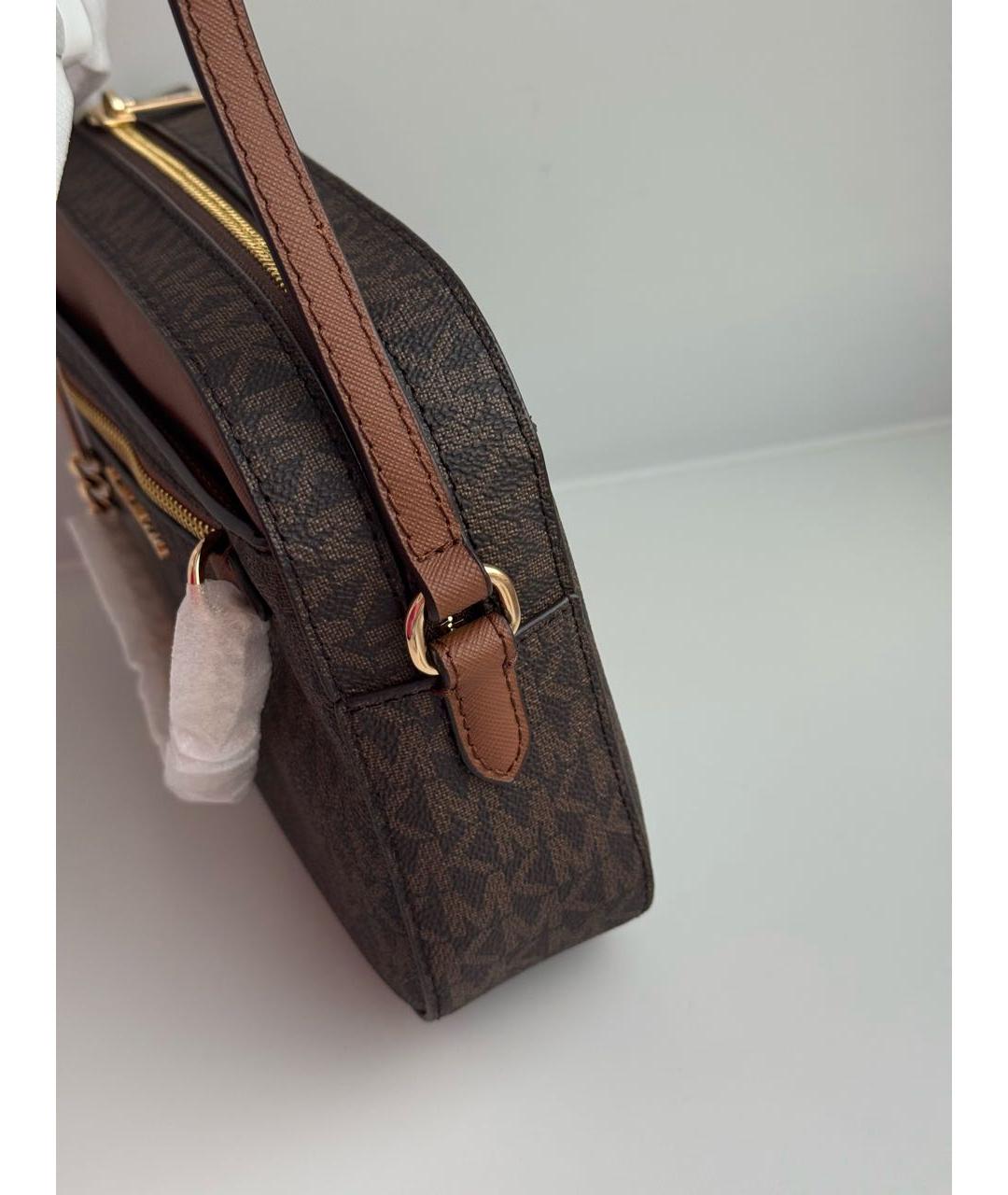 MICHAEL KORS Коричневая сумка через плечо из канвы, фото 7