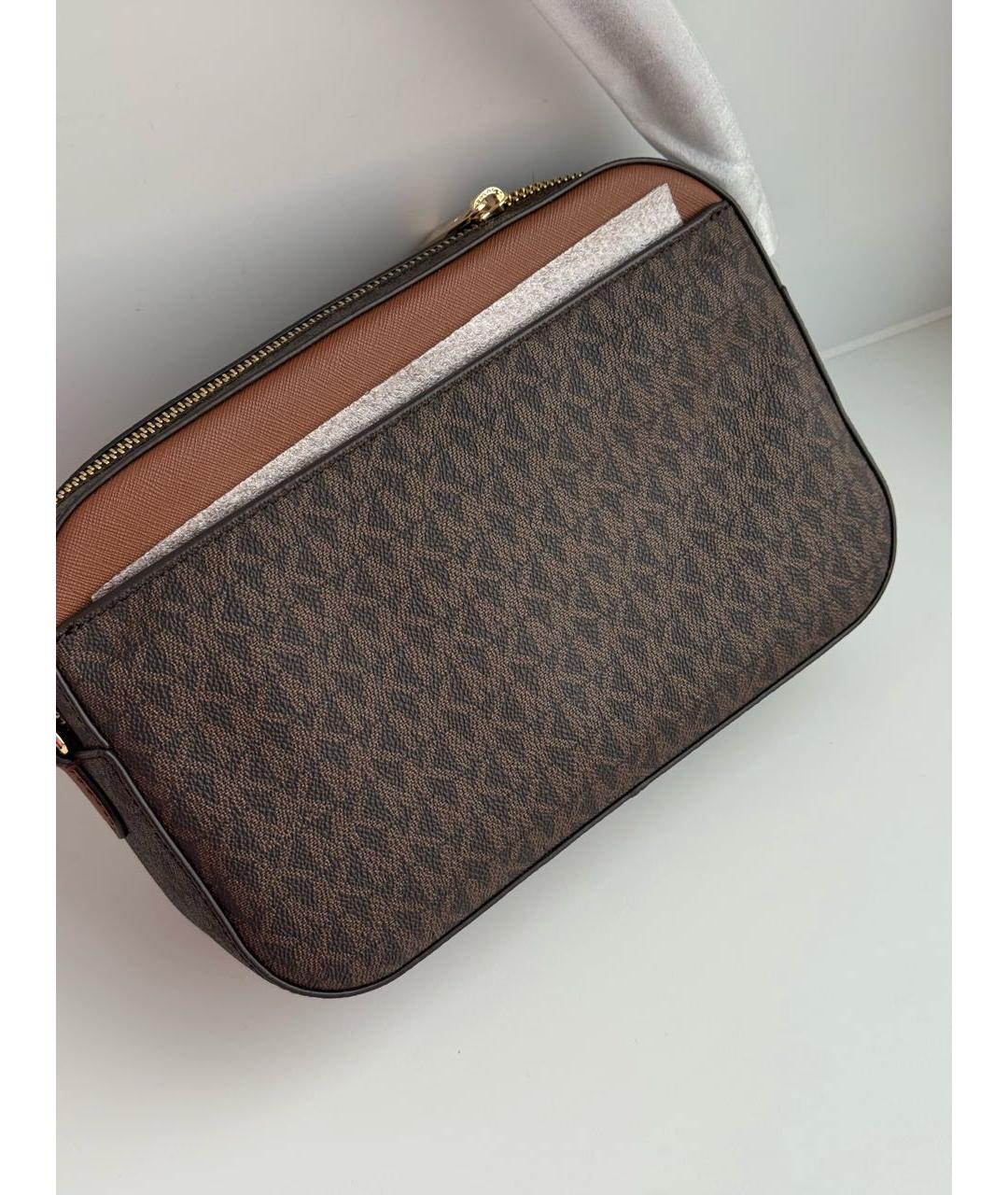 MICHAEL KORS Коричневая сумка через плечо из канвы, фото 3