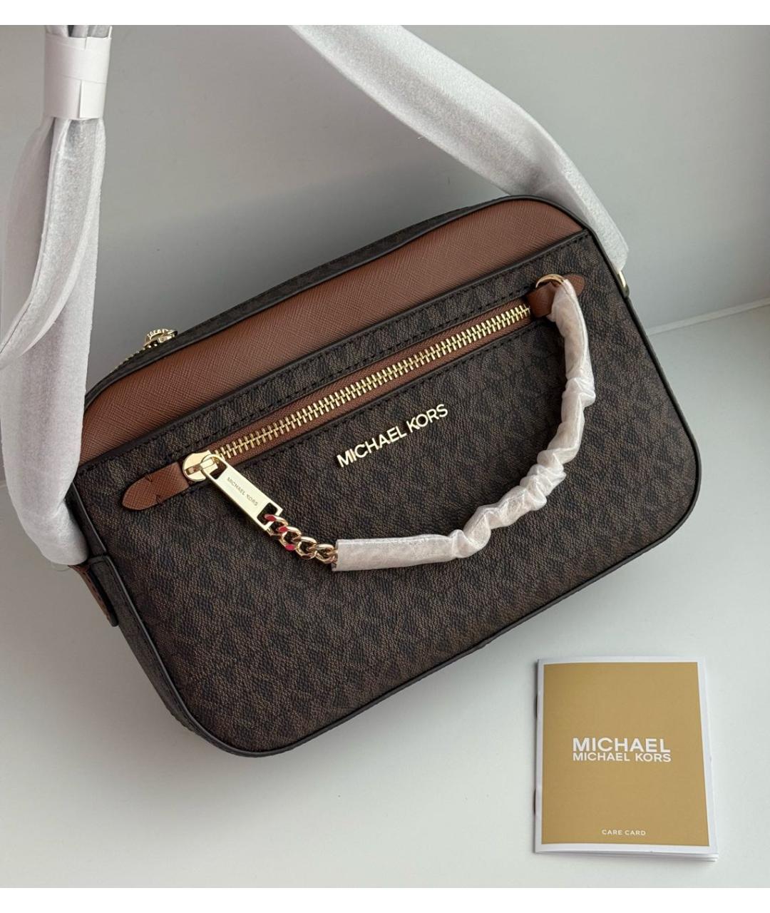 MICHAEL KORS Коричневая сумка через плечо из канвы, фото 2
