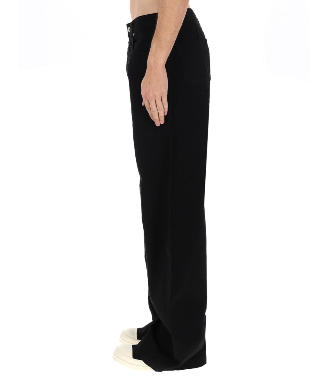 RICK OWENS Черные хлопковые прямые джинсы, фото 4