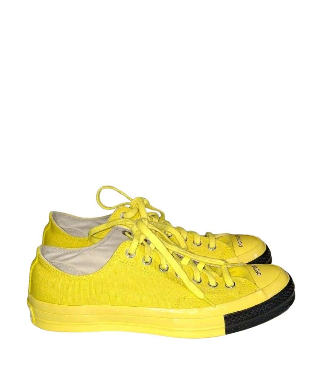 CONVERSE Желтые текстильные низкие кроссовки / кеды, фото 1