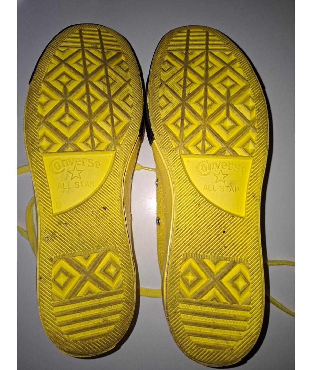 CONVERSE Желтые текстильные низкие кроссовки / кеды, фото 5