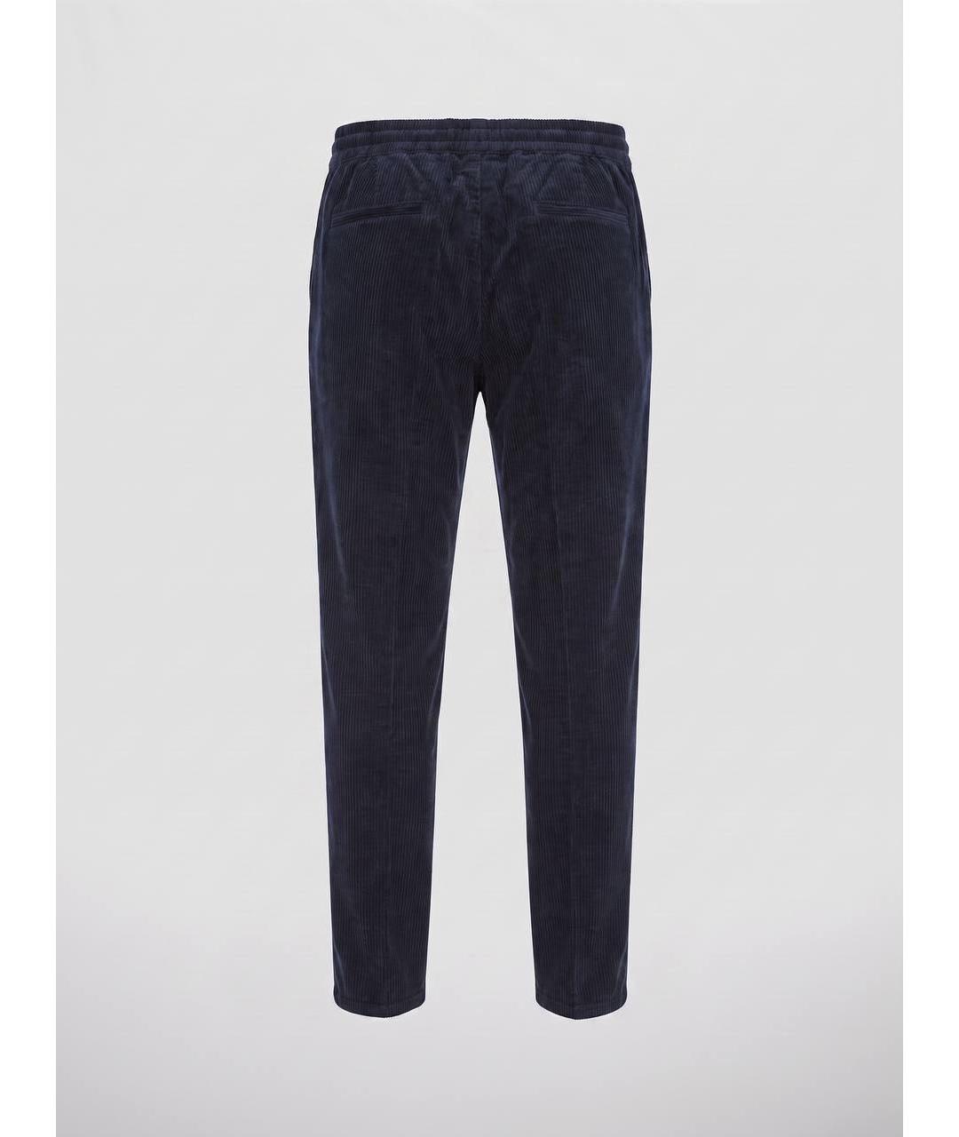 BRUNELLO CUCINELLI Темно-синие хлопковые повседневные брюки, фото 2