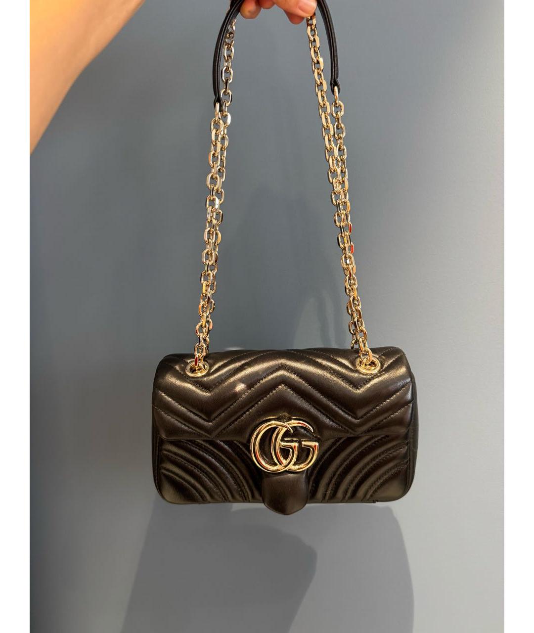GUCCI Черная кожаная сумка через плечо, фото 6
