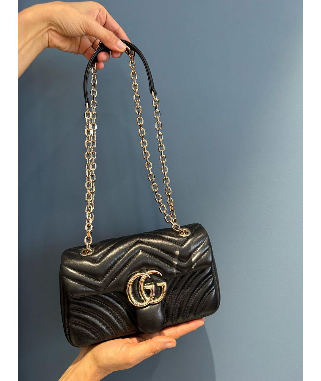 GUCCI Черная кожаная сумка через плечо, фото 3
