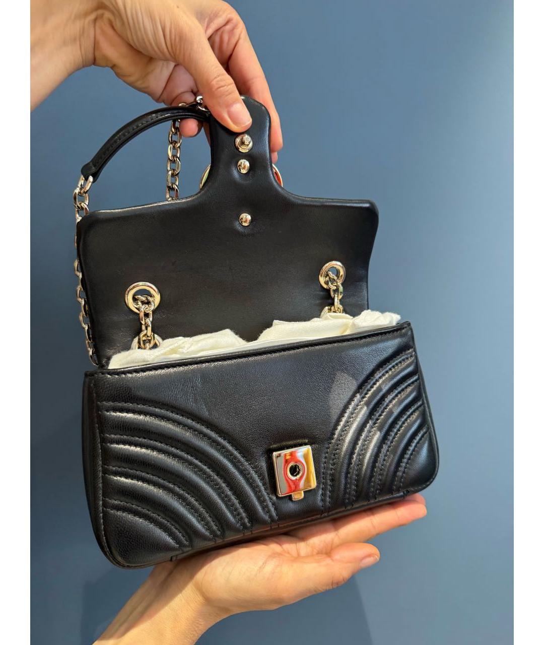 GUCCI Черная кожаная сумка через плечо, фото 4