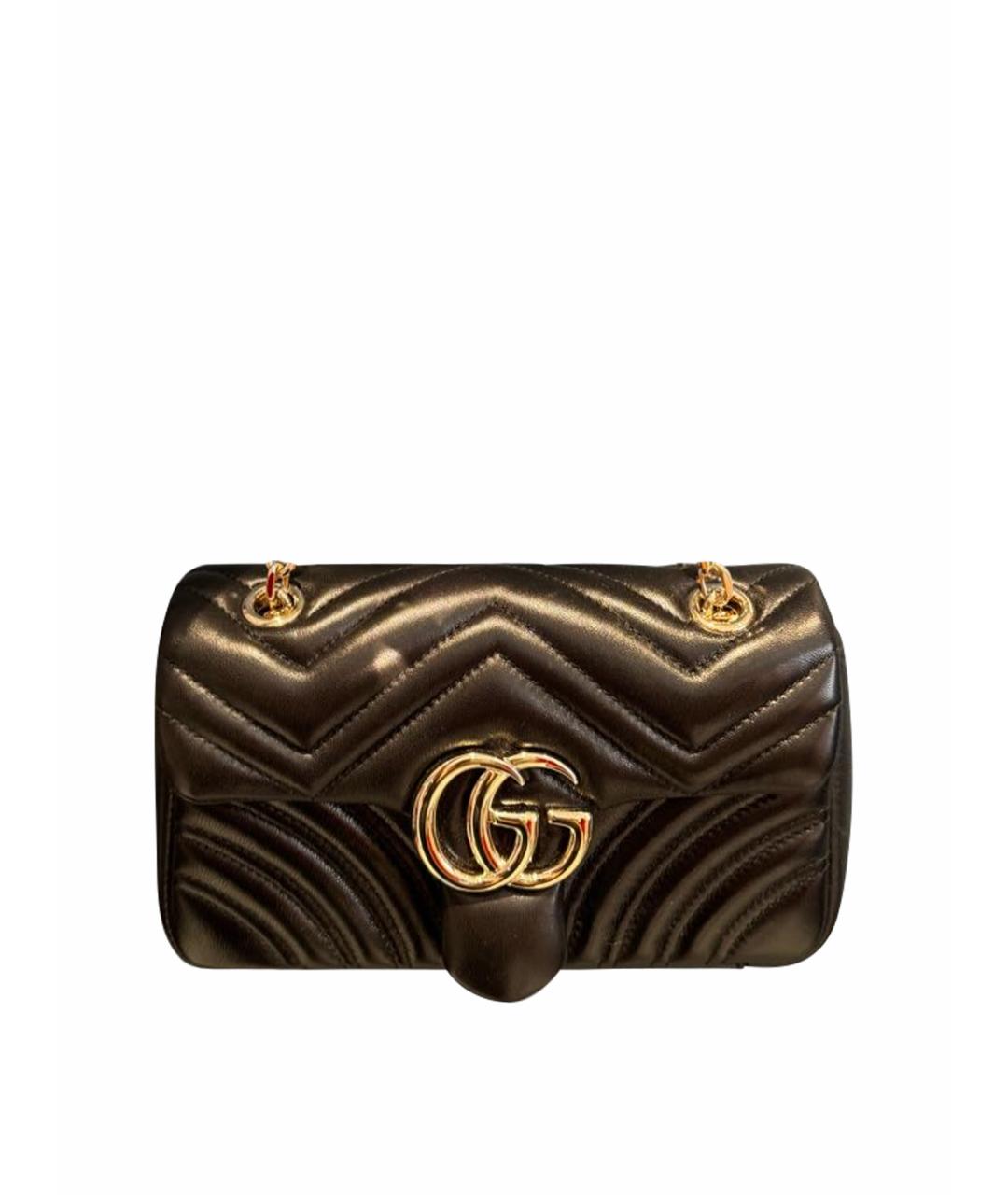 GUCCI Черная кожаная сумка через плечо, фото 1