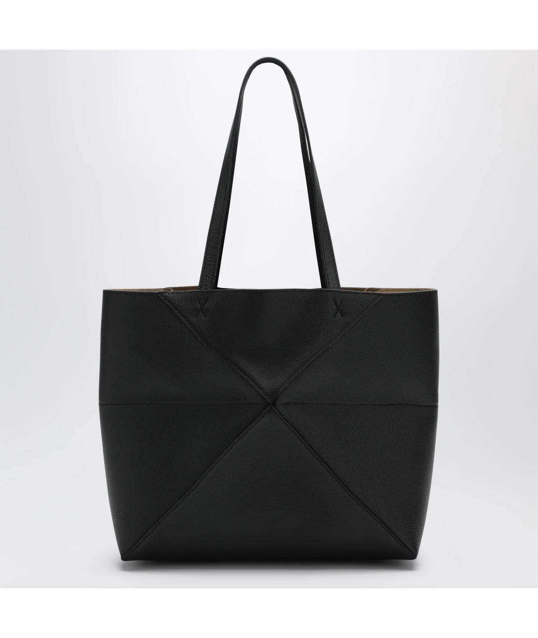 LOEWE Черная кожаная сумка тоут, фото 2