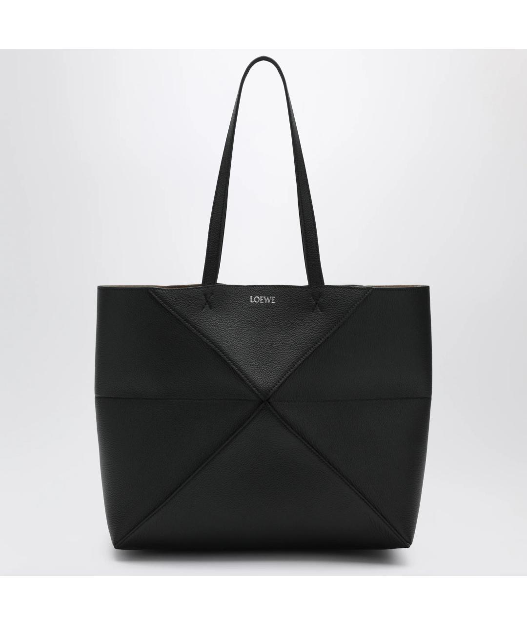 LOEWE Черная кожаная сумка тоут, фото 3
