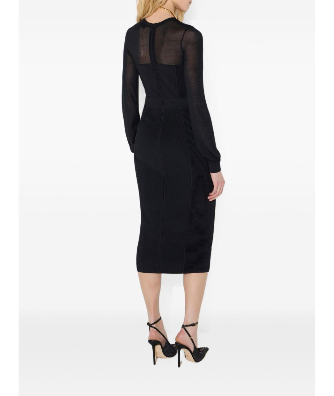 ELISABETTA FRANCHI Черное вискозное повседневное платье, фото 3