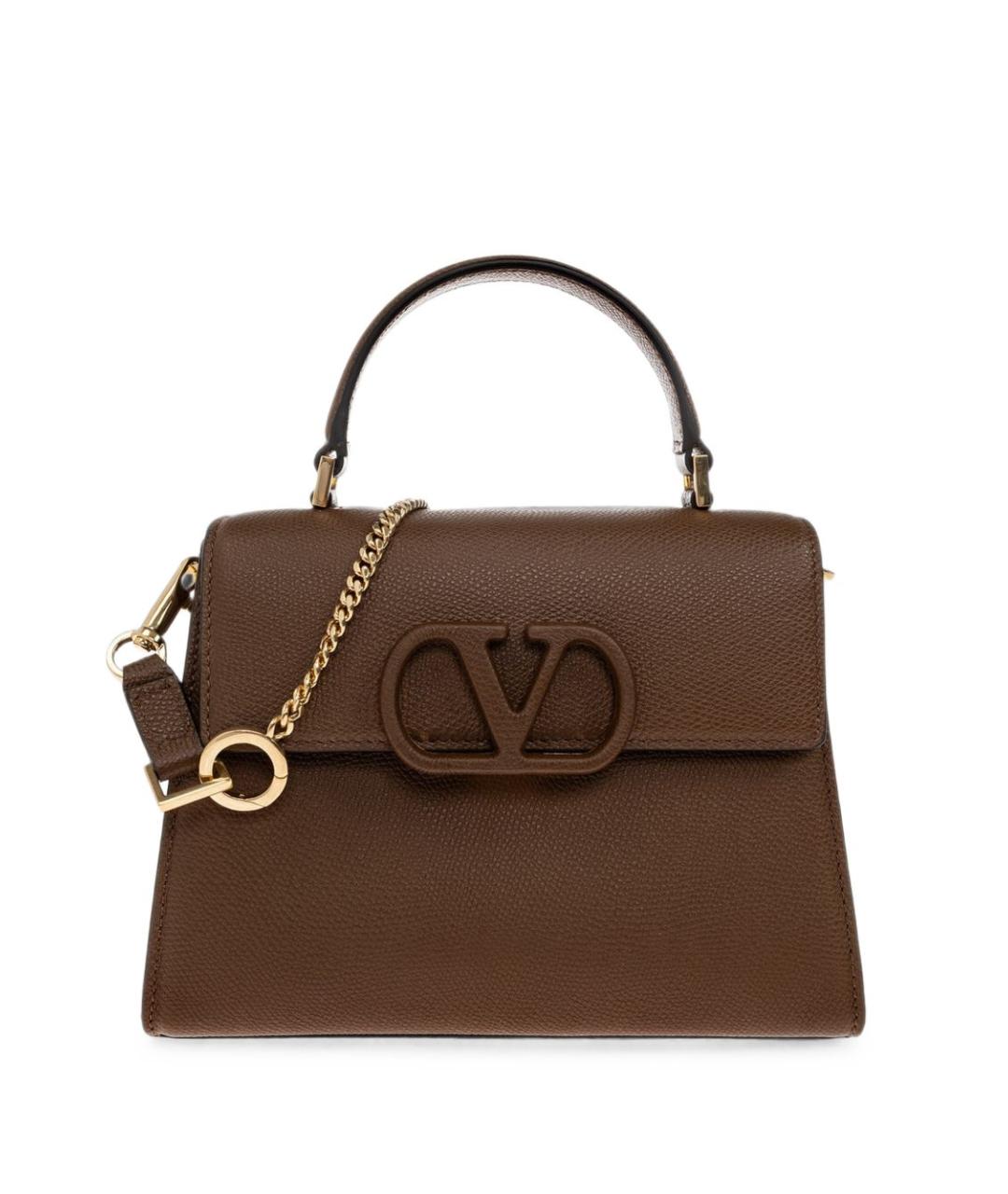VALENTINO Коричневая кожаная сумка тоут, фото 8