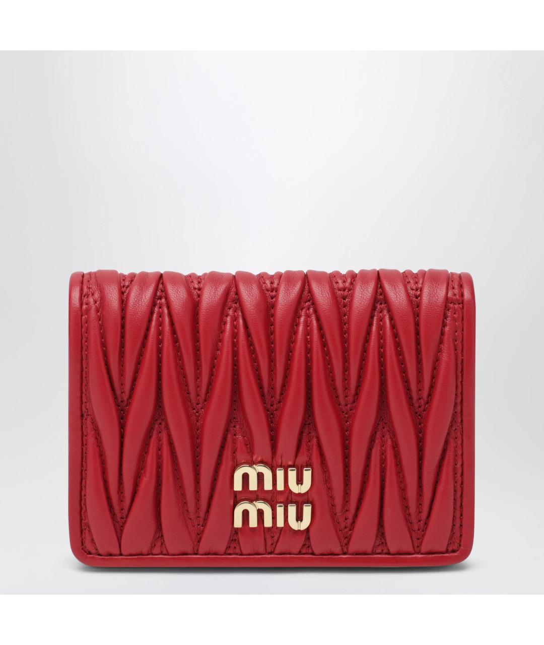 MIU MIU Красный кожаный кардхолдер, фото 3
